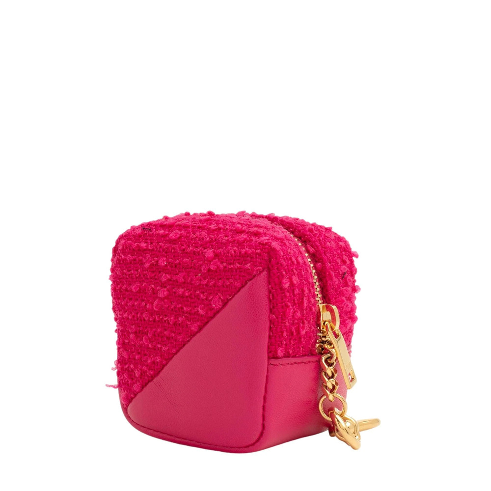 Saint Laurent Jamie YSL Keyring Cube Magenta Tweed - Picture 1 of 5
